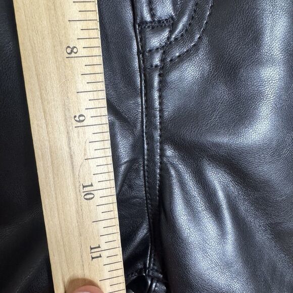 GAP Pants Womens 32 Black 70s Flare High Rise Faux Leather Retro Boho Style - Picture 9 of 13